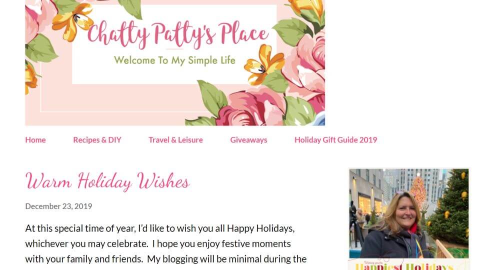 Chatty Patty Place travel influencer blog homepage